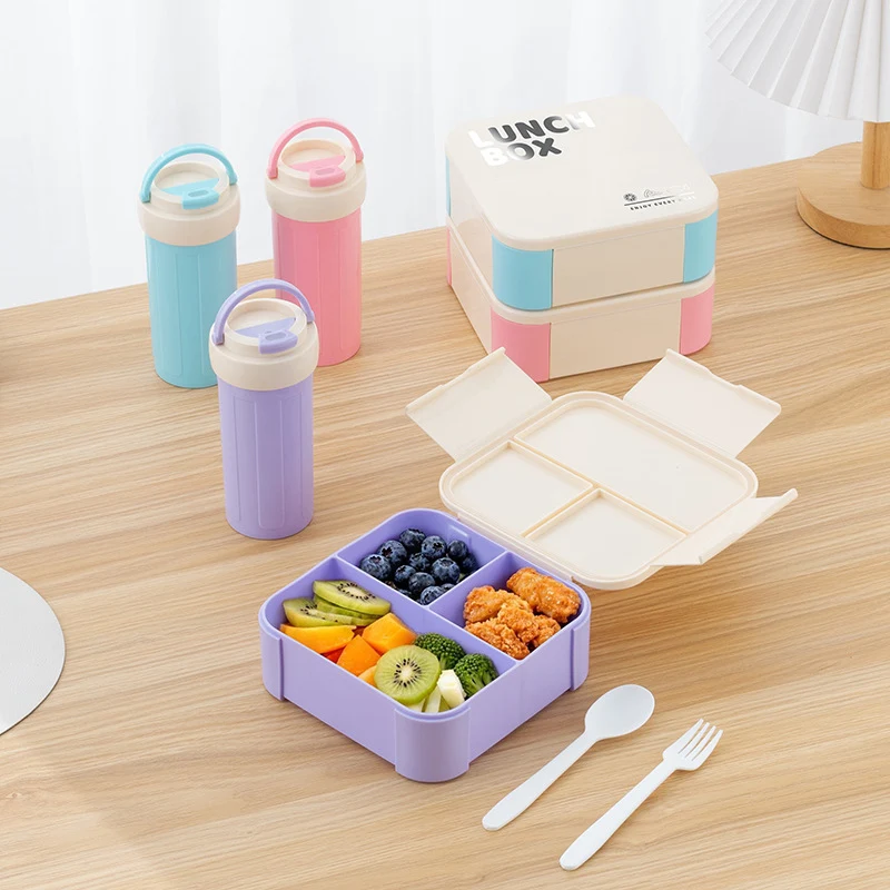 Isolierte Lunchbox-Set mit Wasserflasche