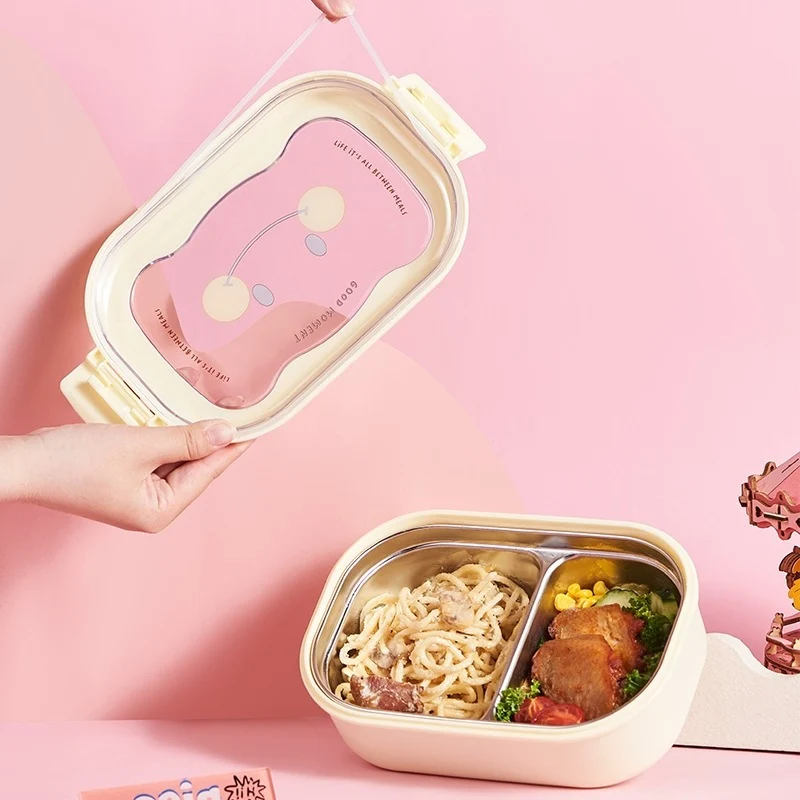 Smile-Themed Dual-Compartment Food Storage Container
