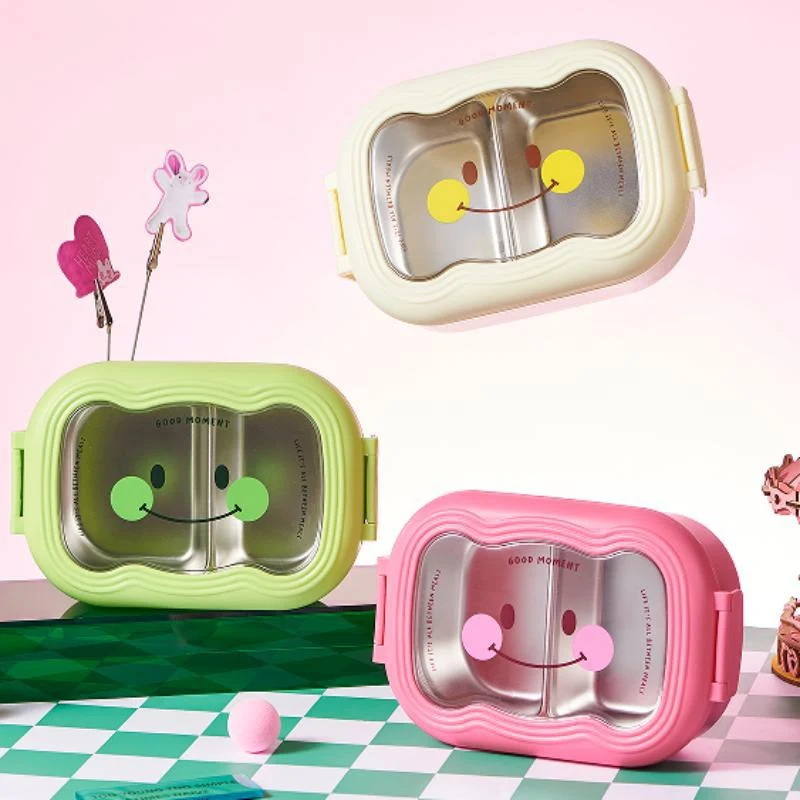 Smile-Themed Dual-Compartment Food Storage Container
