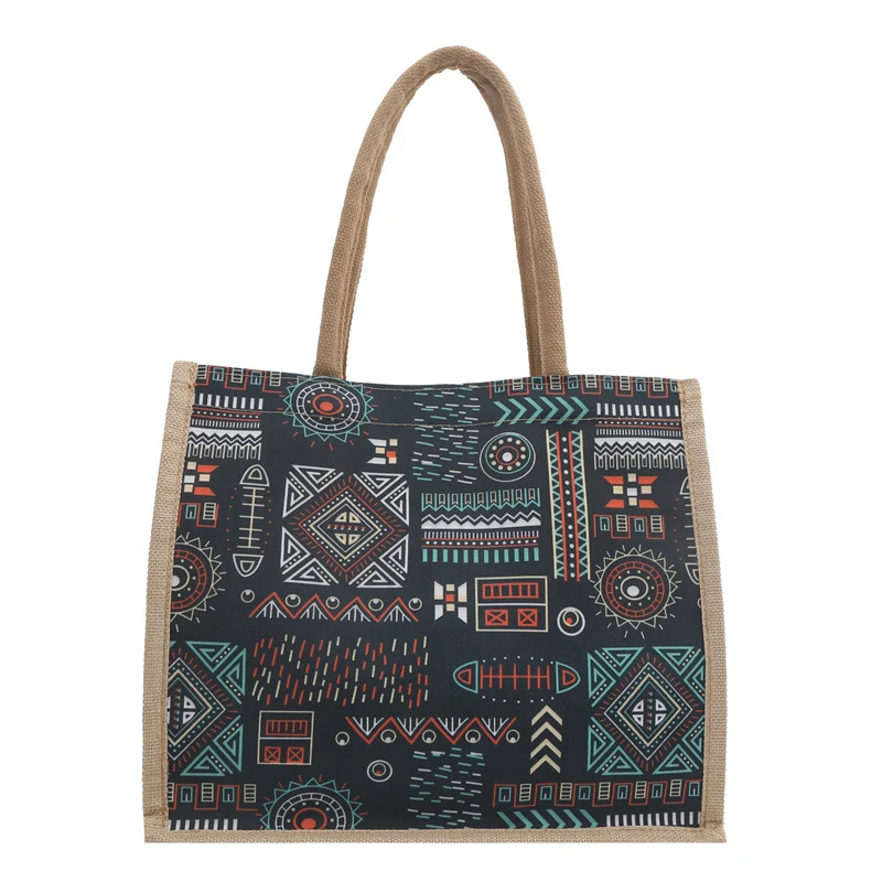 Artistic Patterned Canvas Tote Bag