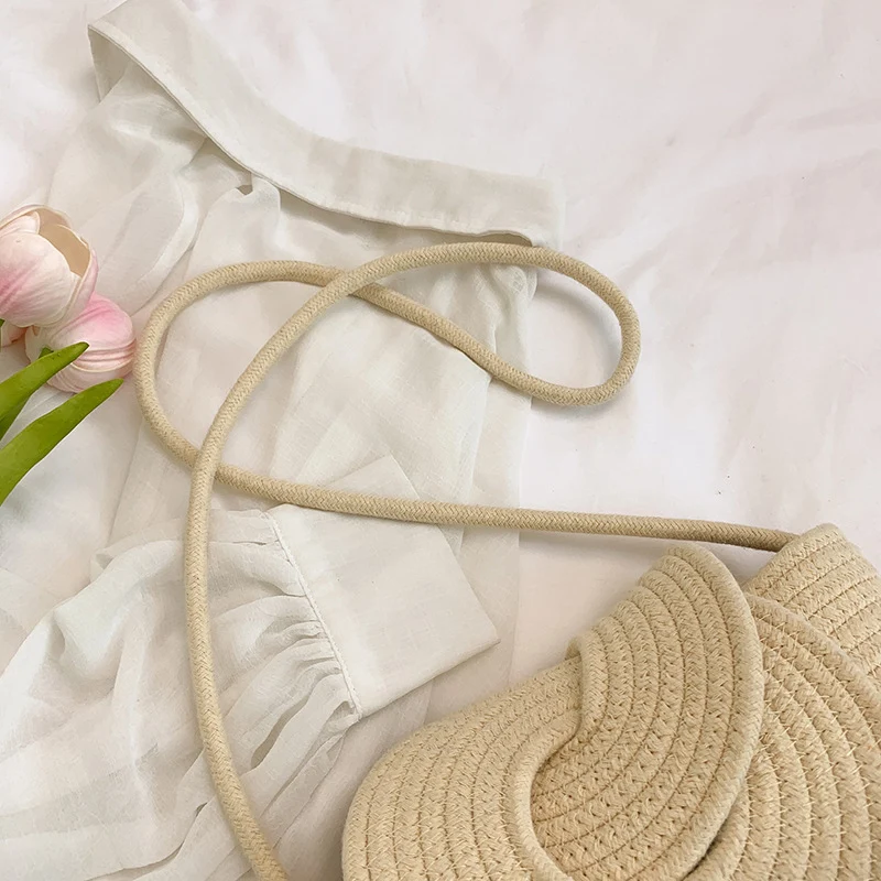 Woven Textured Handbag with Decorative Closure