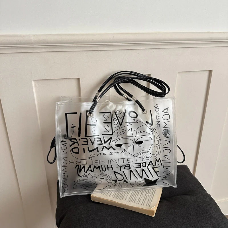 Trendy Graphic Print Tote Bag