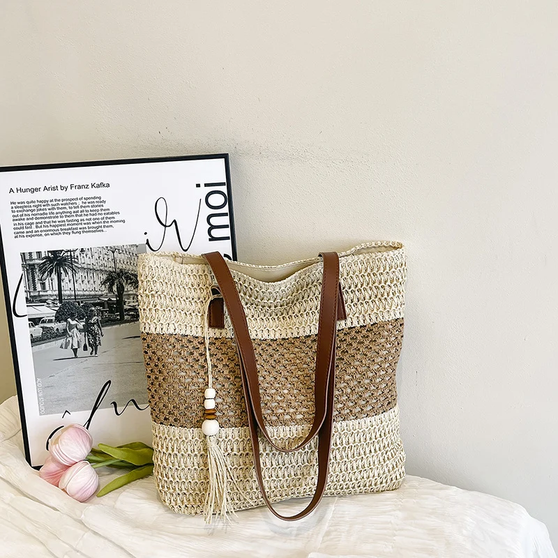 Stylish Woven Straw Beach Tote