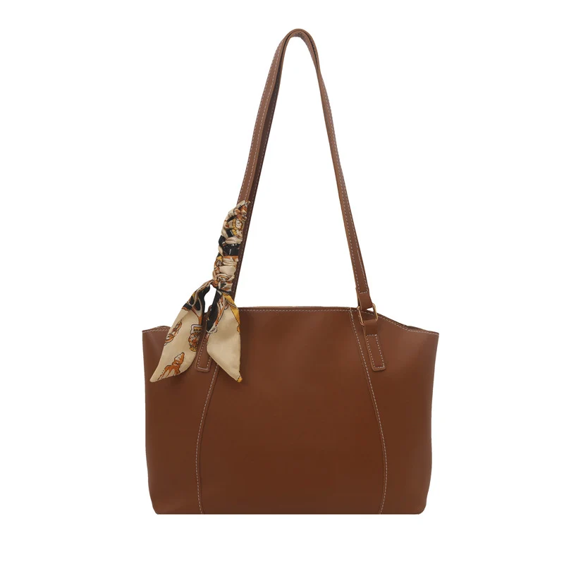 Stylish Tote Handbag with Decorative Scarf