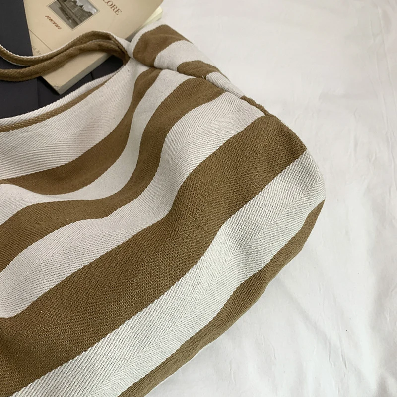 Stylish Striped Shoulder Tote Bag