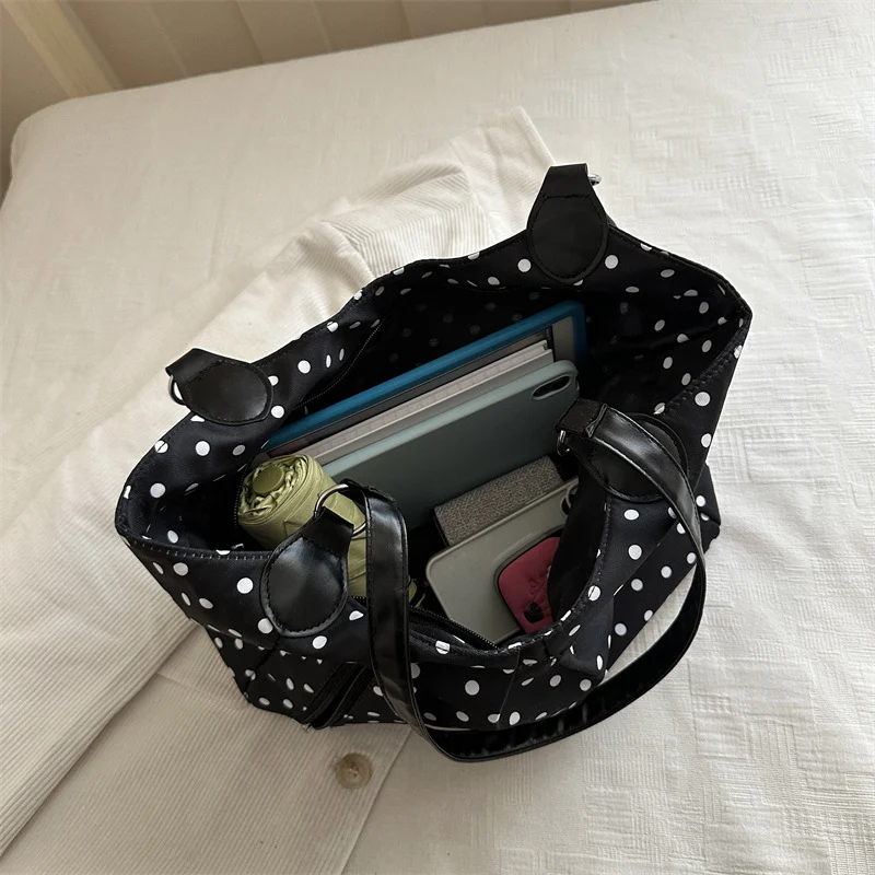 Stylish Polka Dot Shoulder Tote