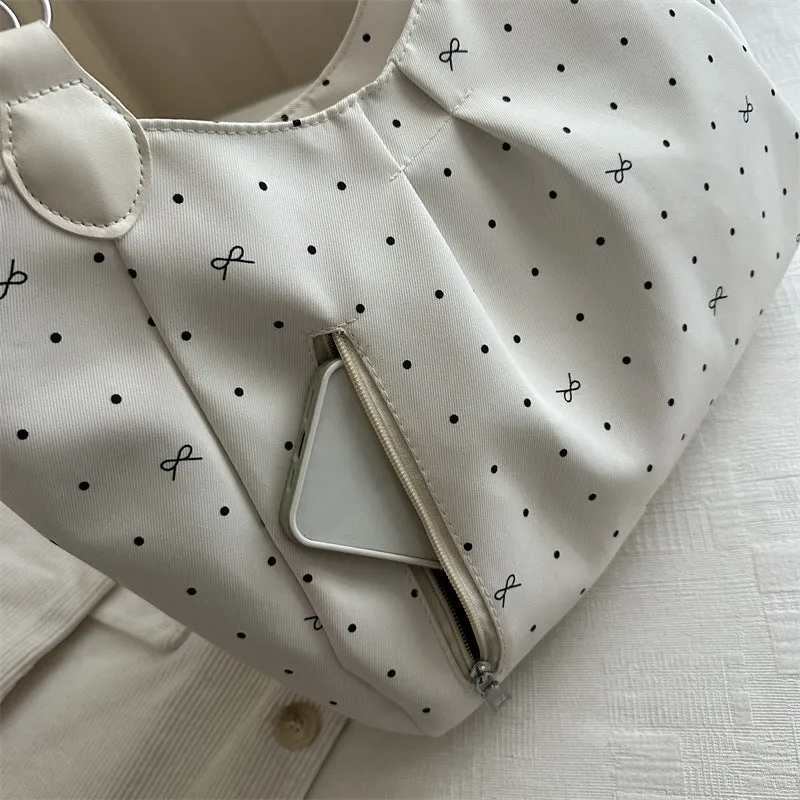 Stylish Polka Dot Shoulder Tote Bag
