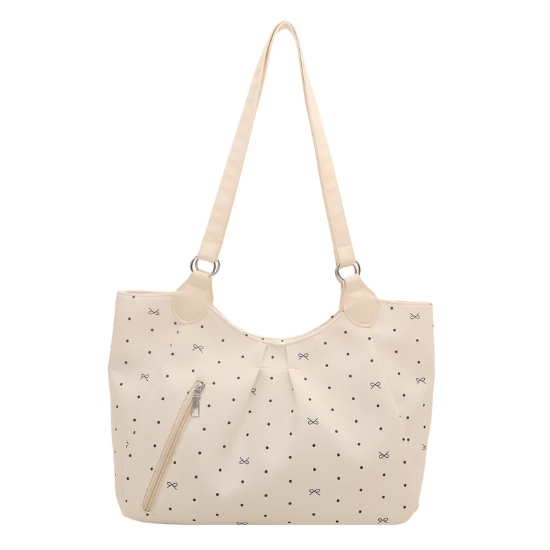 Stylish Polka Dot Shoulder Tote Bag