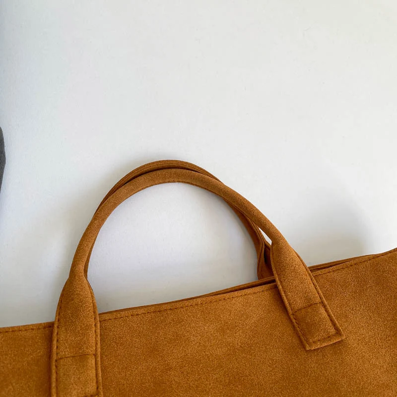 Stylish Faux Suede Tote Bag