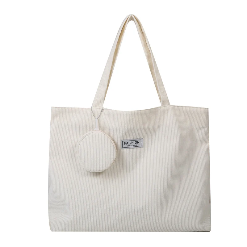 Stylish Corduroy Tote Bag