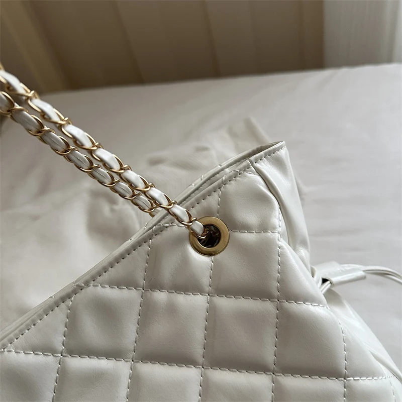 Quilted Faux Leather Tote Bag