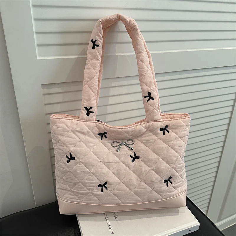 Quilted Decorative Bow Tote