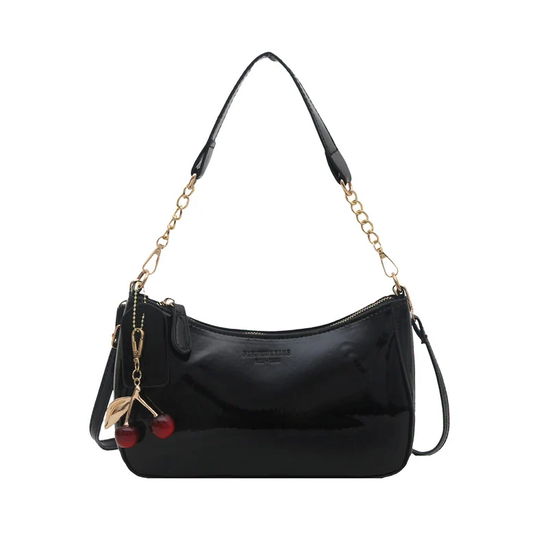 Glossy Patent Leather Crossbody Handbag