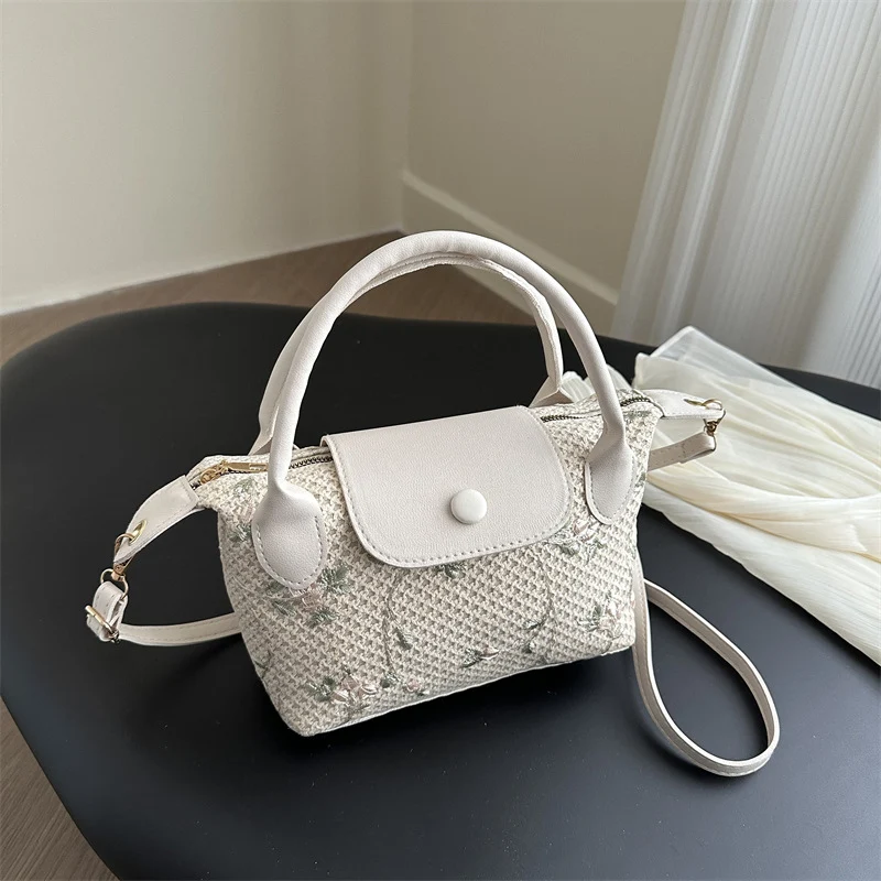 Embroidered Tote Handbag