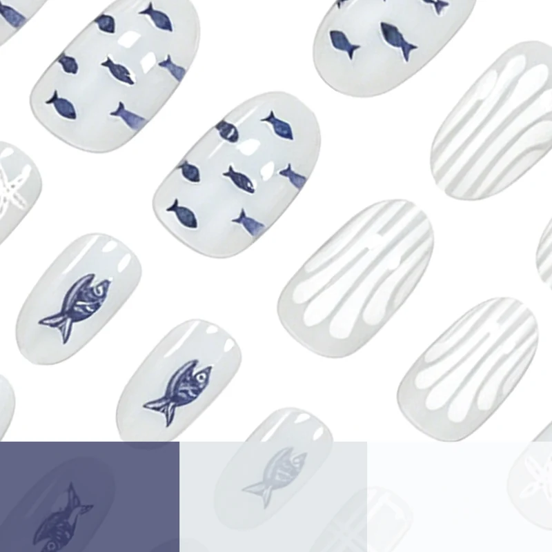 Artistic Marine-Themed Nail Art Stornfield