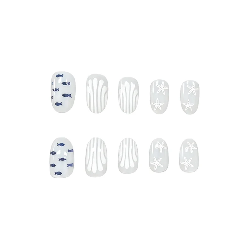 Artistic Marine-Themed Nail Art Stornfield