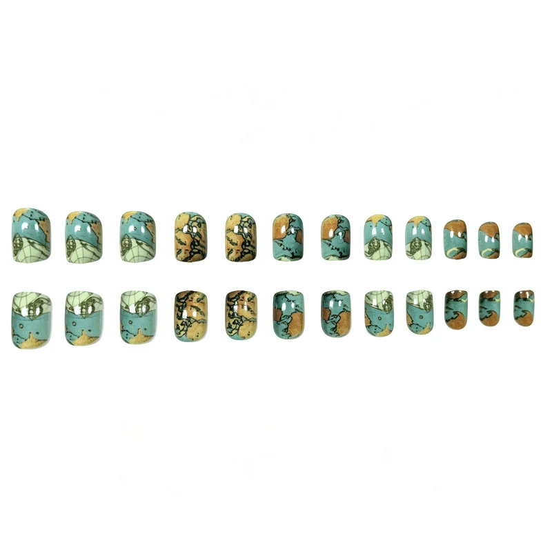 Artistic Map-Inspired Nail Art Stornfield