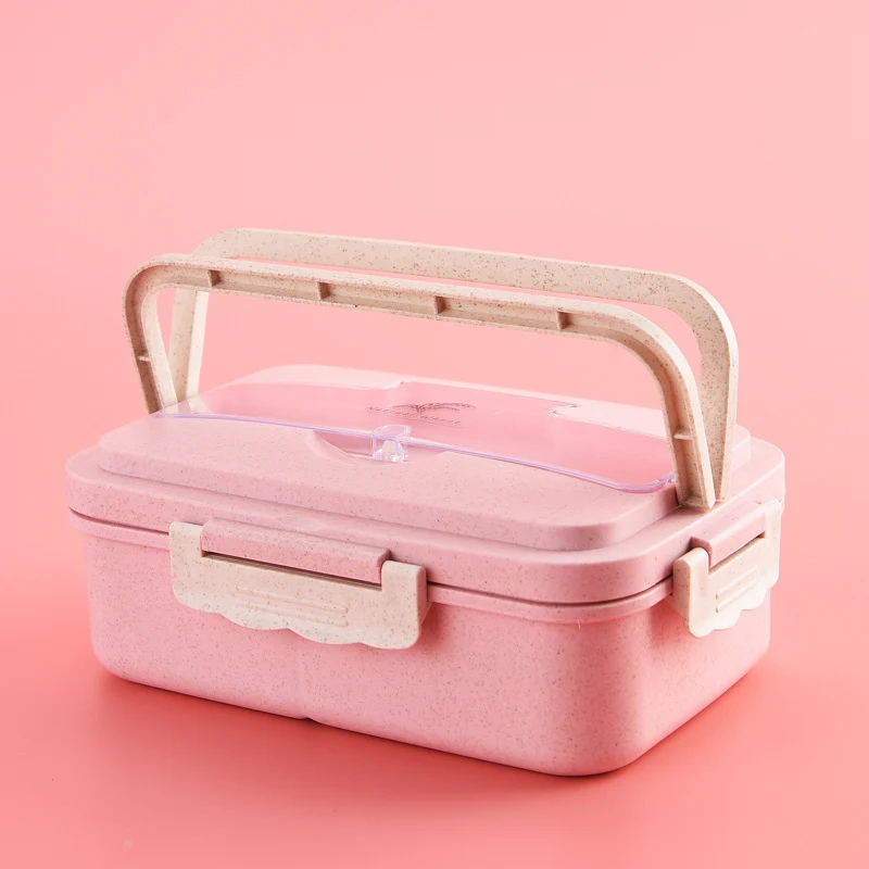 Multi-Sektions Lebensmittel Aufbewahrungs Bento Box mit sicherem Verschlussdeckel