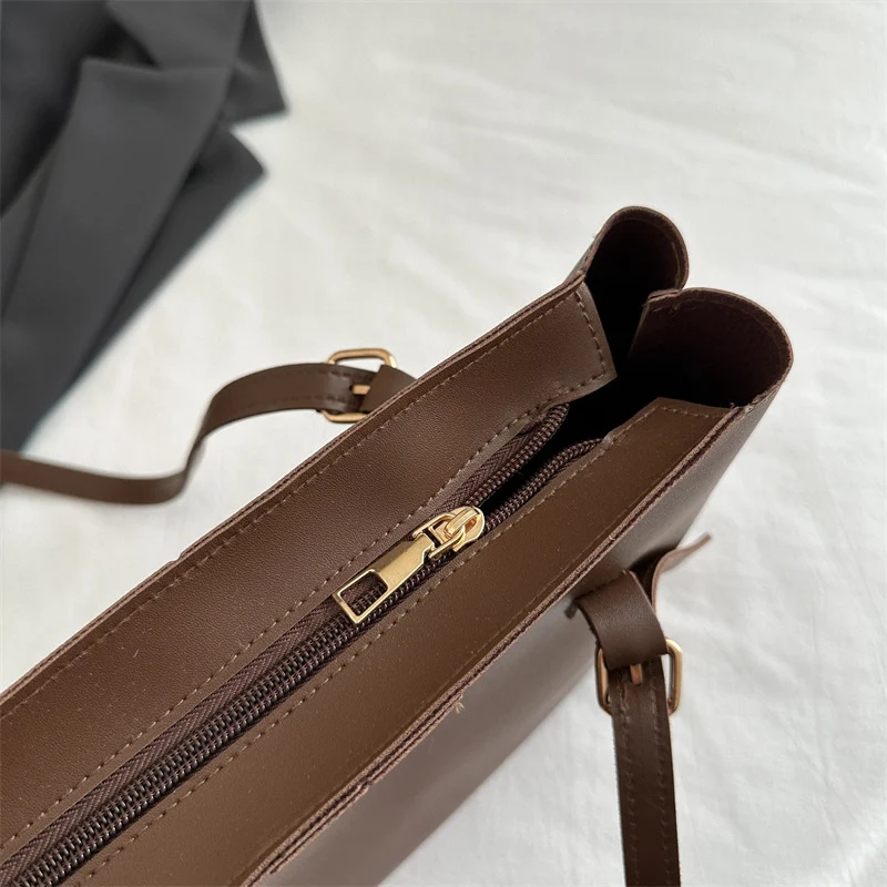 Elegant Faux Leather Tote Bag with Scarf Detail