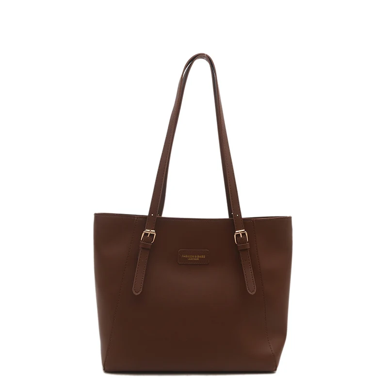 Elegant Faux Leather Tote Bag with Scarf Detail