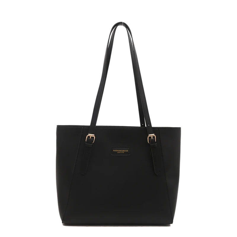 Elegant Faux Leather Tote Bag with Scarf Detail