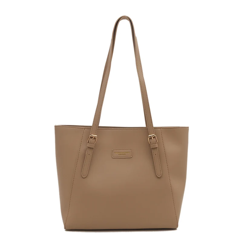 Elegant Faux Leather Tote Bag with Scarf Detail