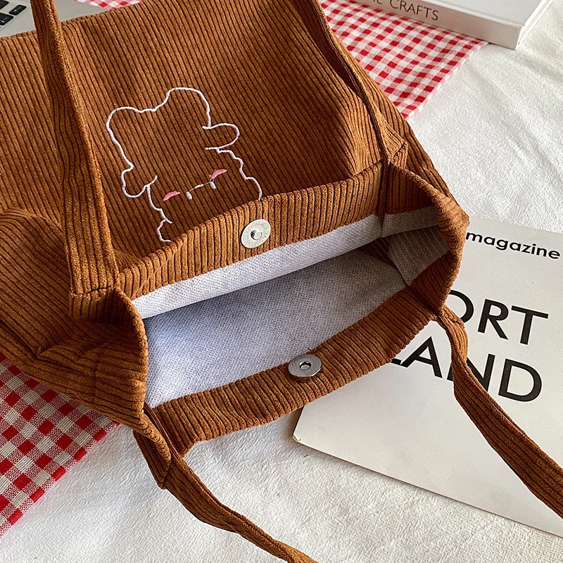 Cute Cartoon Bear Canvas Tote