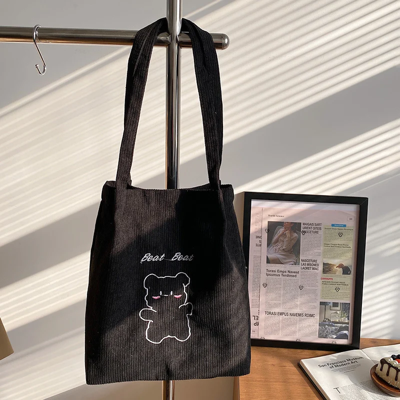 Cute Cartoon Bear Canvas Tote