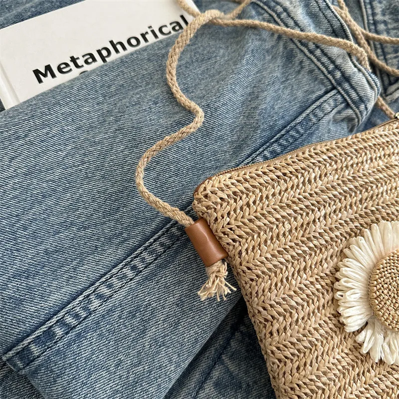 Crochet Floral Crossbody Bag