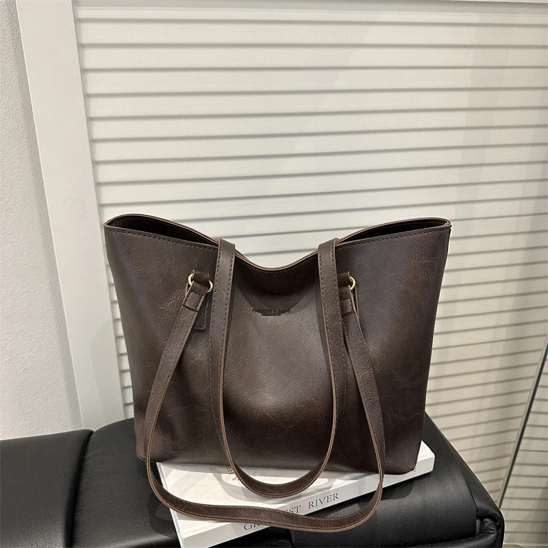 Classic Vegan Leather Shoulder Tote Bag
