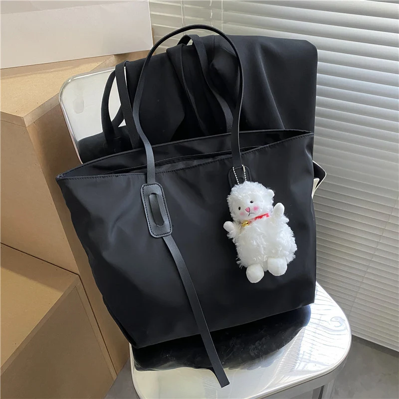 Charming Plush Bear Keychain Tote Bag