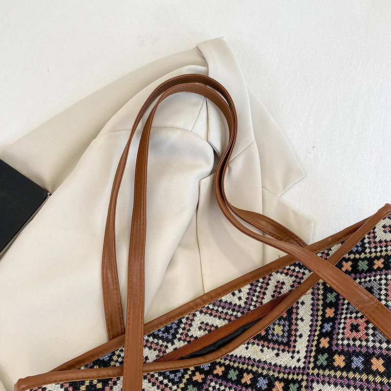 Artistic Woven Tote Handbag