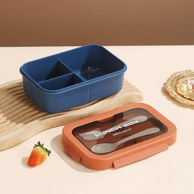 Mehrschichtige isolierte Bento-Lunchbox mit eingebautem Besteck