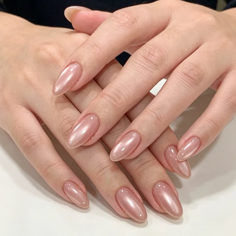 Elegant Almond-Shaped Gel Nail Enhancements Stornfield