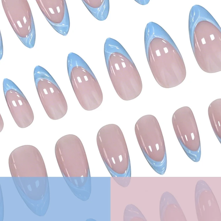 Elegant Almond-Shaped French Tip Nail Enhancements Stornfield