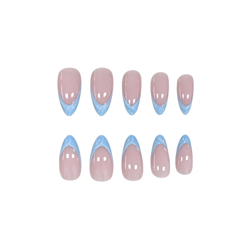 Elegant Almond-Shaped French Tip Nail Enhancements Stornfield