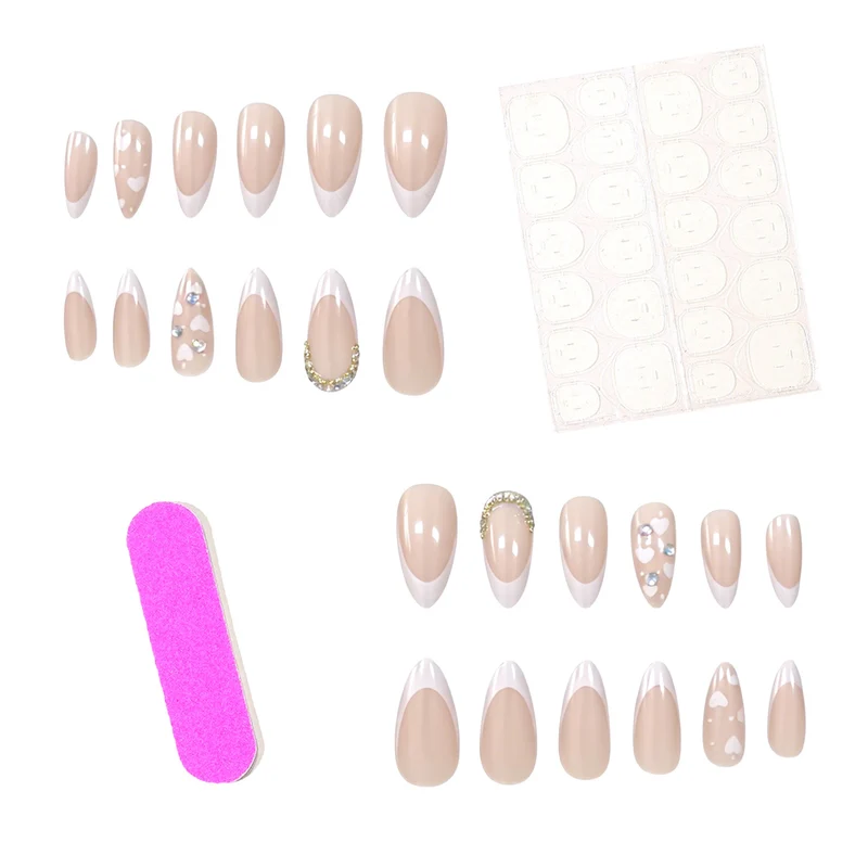 Elegant Almond-Shaped French Tip Nail Art Stornfield