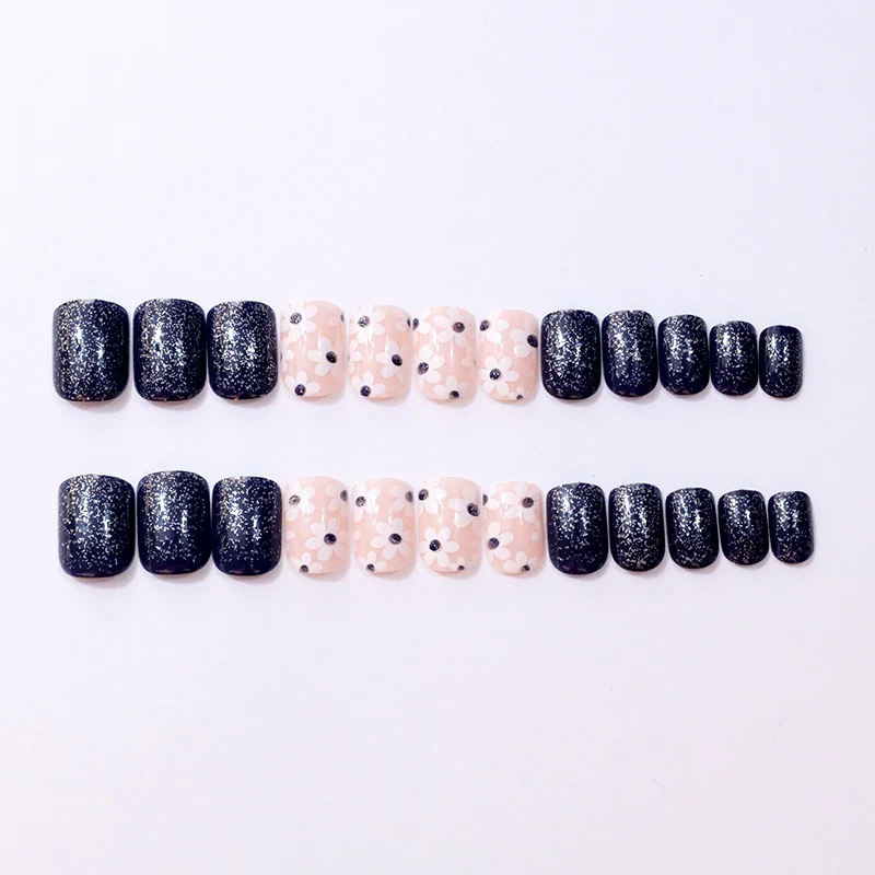 Decorative Floral Press-On Nail Enhancements Stornfield