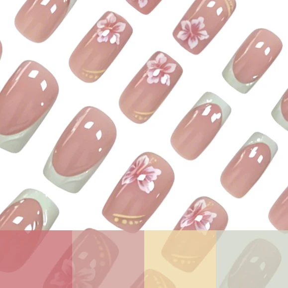 Decorative Floral Press-On Nail Art Stornfield