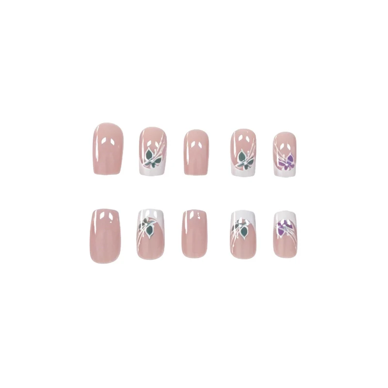 Decorative Floral French Tip Nail Art Stornfield