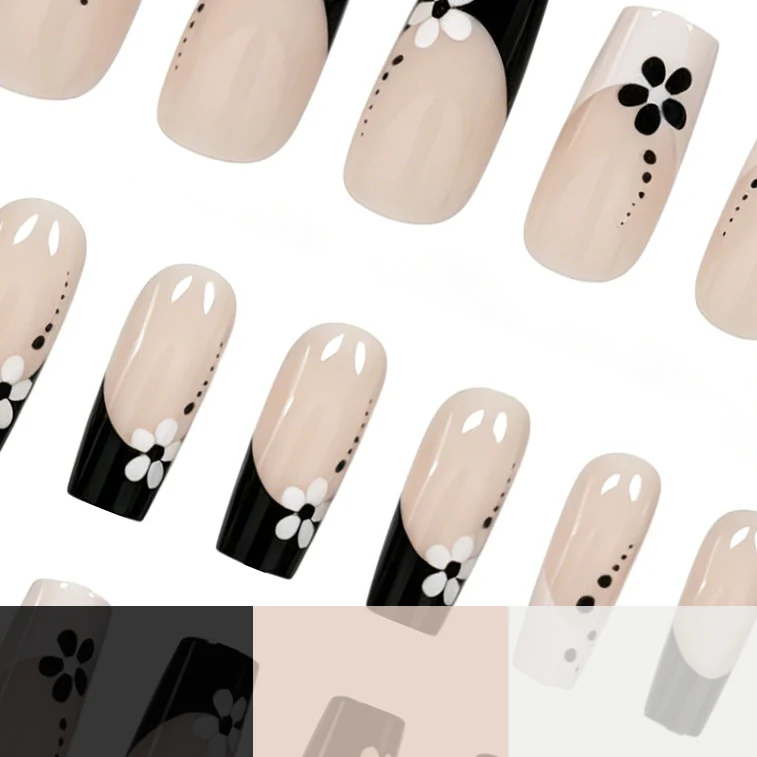 Decorative Floral Acrylic Press-On Nail Art Stornfield