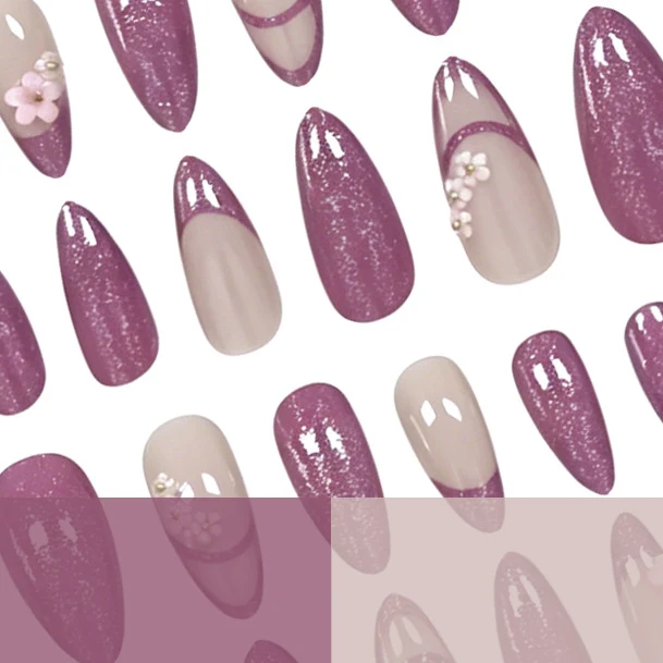 Decorative Floral Acrylic Nail Enhancements Stornfield
