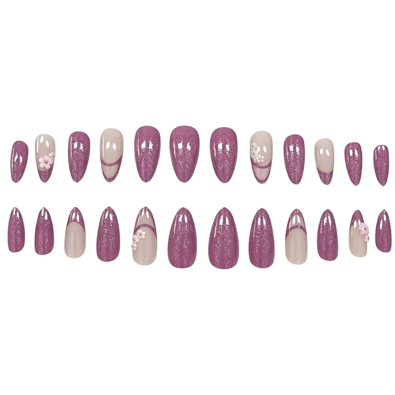 Decorative Floral Acrylic Nail Enhancements Stornfield