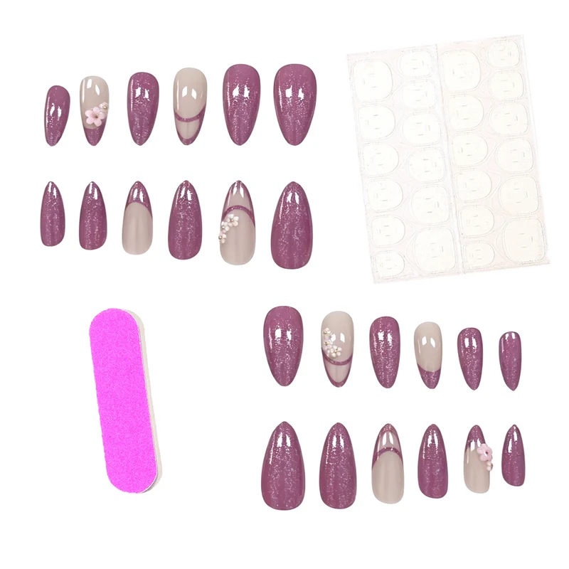 Decorative Floral Acrylic Nail Enhancements Stornfield