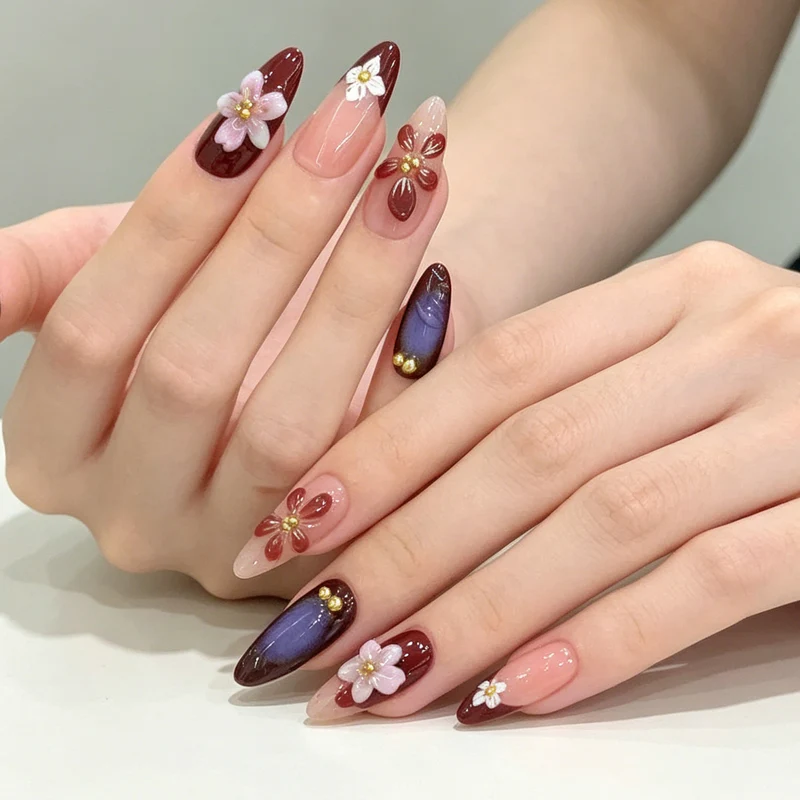 Decorative Floral Acrylic Nail Enhancements Stornfield 1789915431