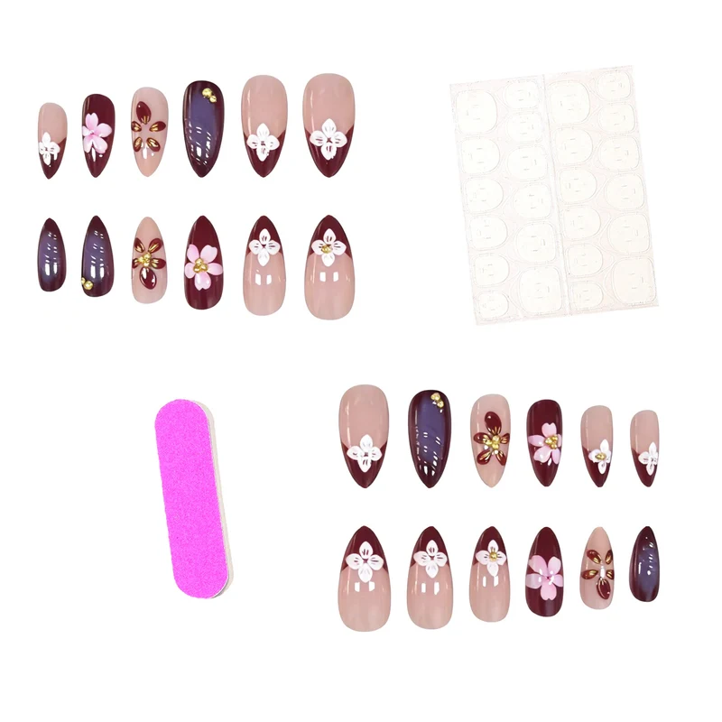 Decorative Floral Acrylic Nail Enhancements Stornfield 1789915431