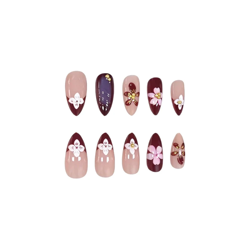 Decorative Floral Acrylic Nail Enhancements Stornfield 1789915431
