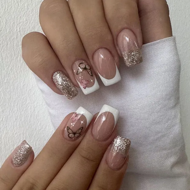Decorative Butterfly Glitter Nail Art Stornfield