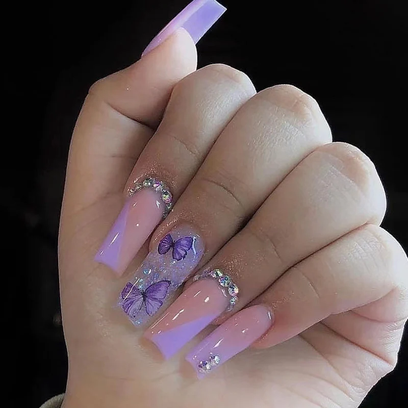 Decorative Butterfly Acrylic Nail Enhancements Stornfield