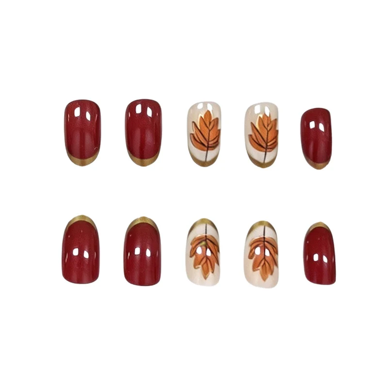 Decorative Autumn-Themed Nail Art Enhancements Stornfield